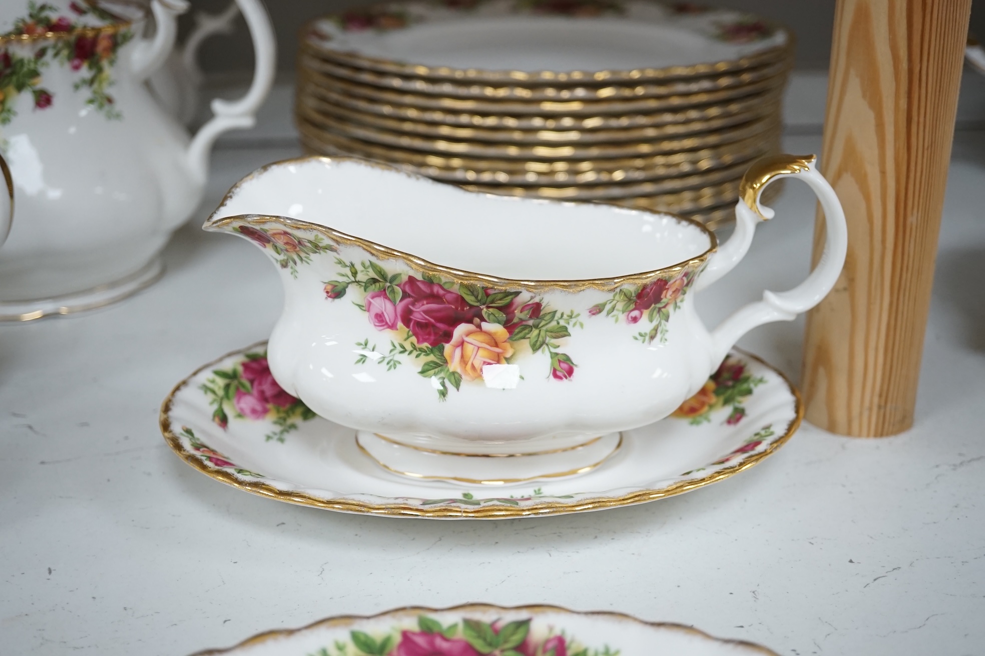 Royal Albert Old Country Roses, part dinner, tea and coffee service. Condition - mostly good